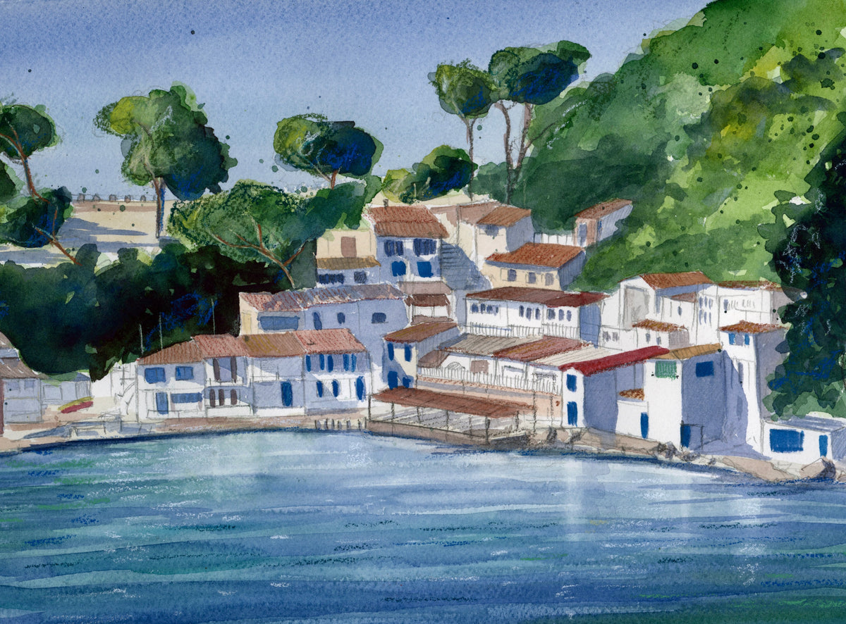 Aquarelle originale - Anse Méjean / TOULON