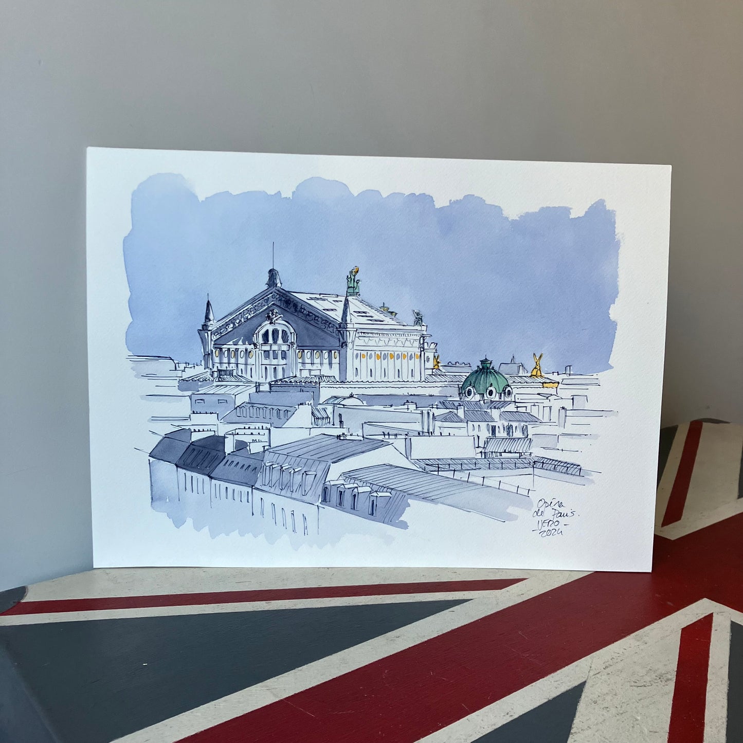 Aquarelle originale A3 / L'opéra Garnier
