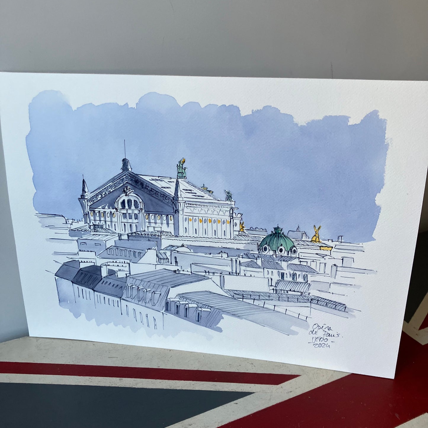 Aquarelle originale A3 / L'opéra Garnier