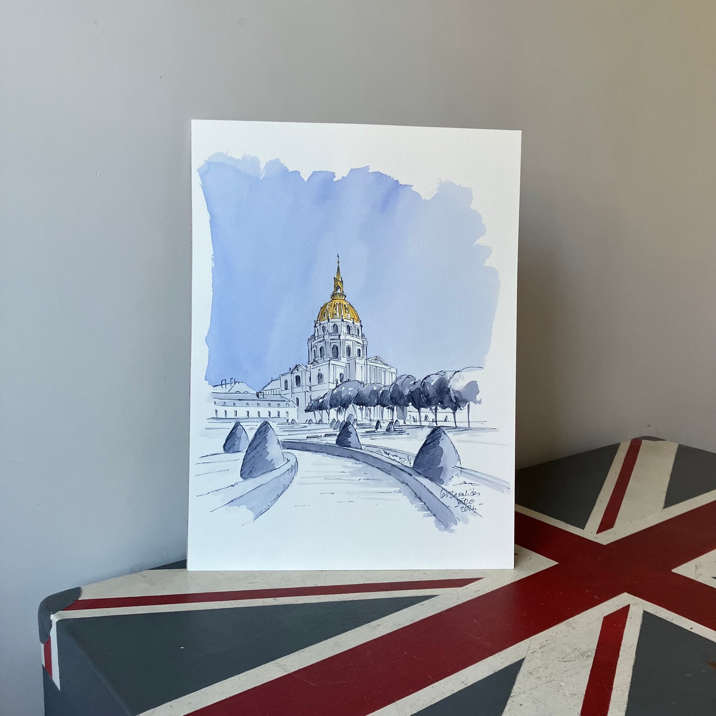 Aquarelle originale A3 / les Invalides
