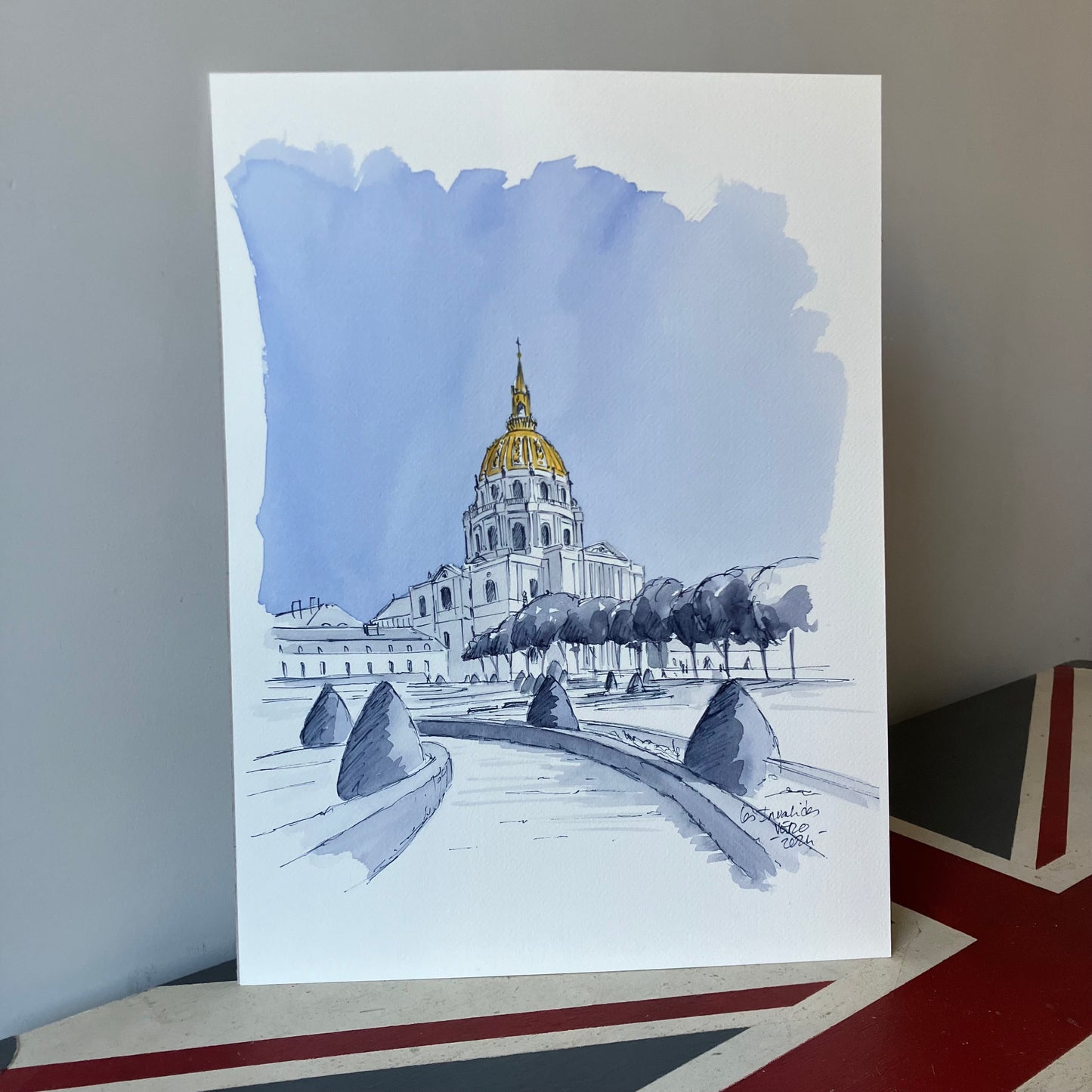 Aquarelle originale A3 / les Invalides