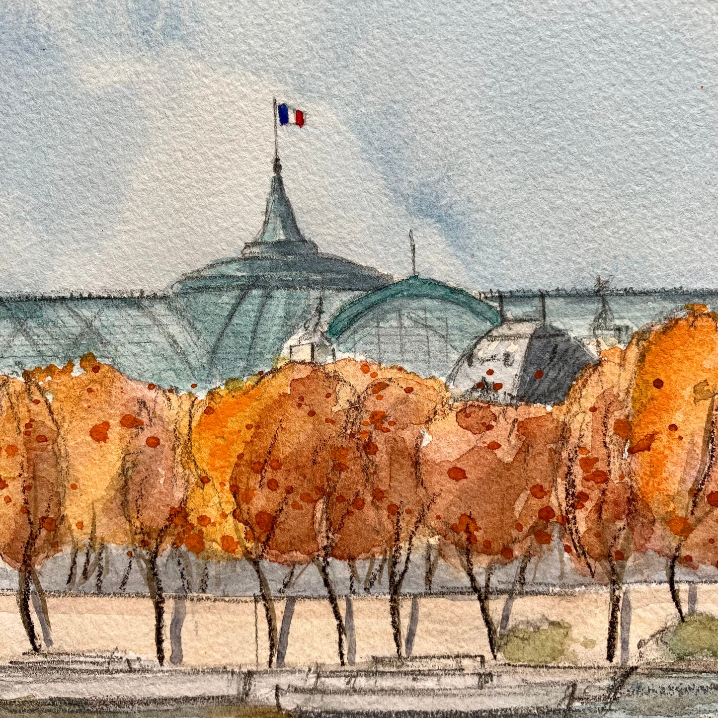 Aquarelle originale / le Grand Palais