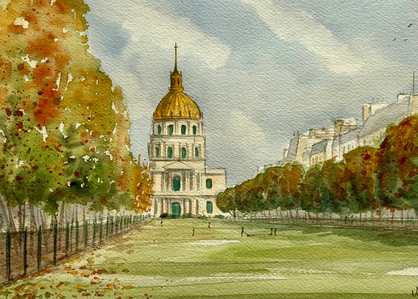 Aquarelle originale / les Invalides