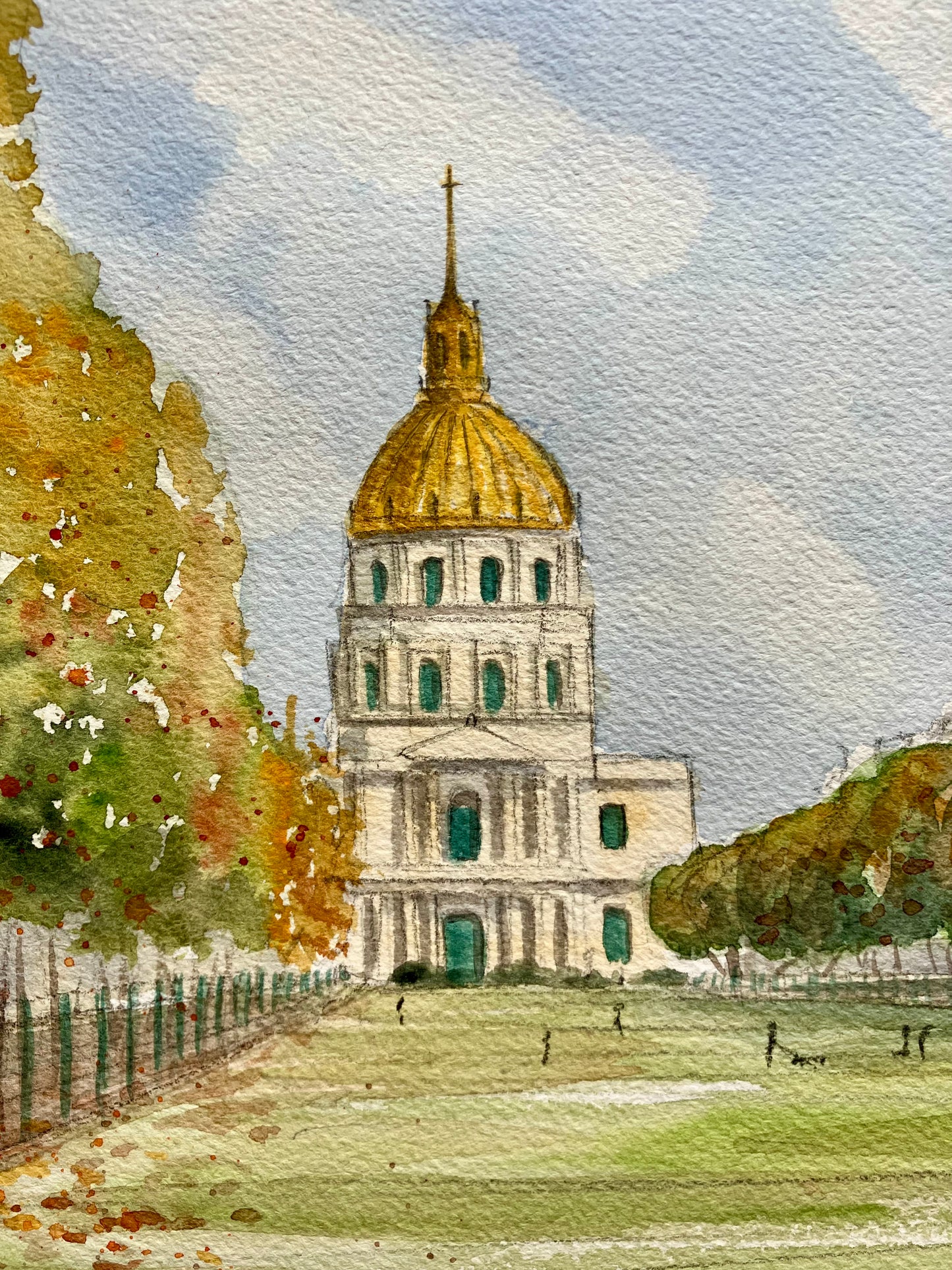 Aquarelle originale / les Invalides