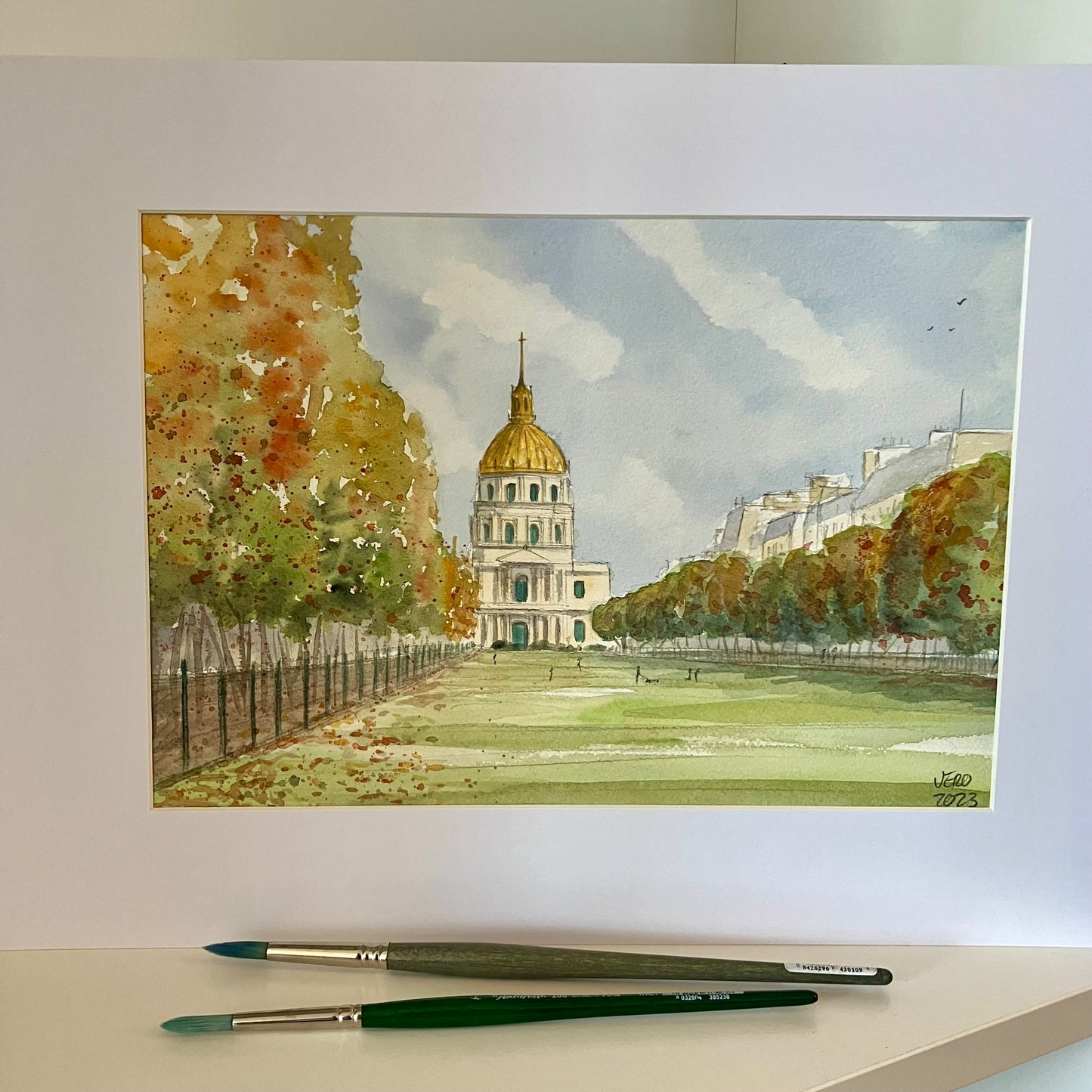 Aquarelle originale / les Invalides