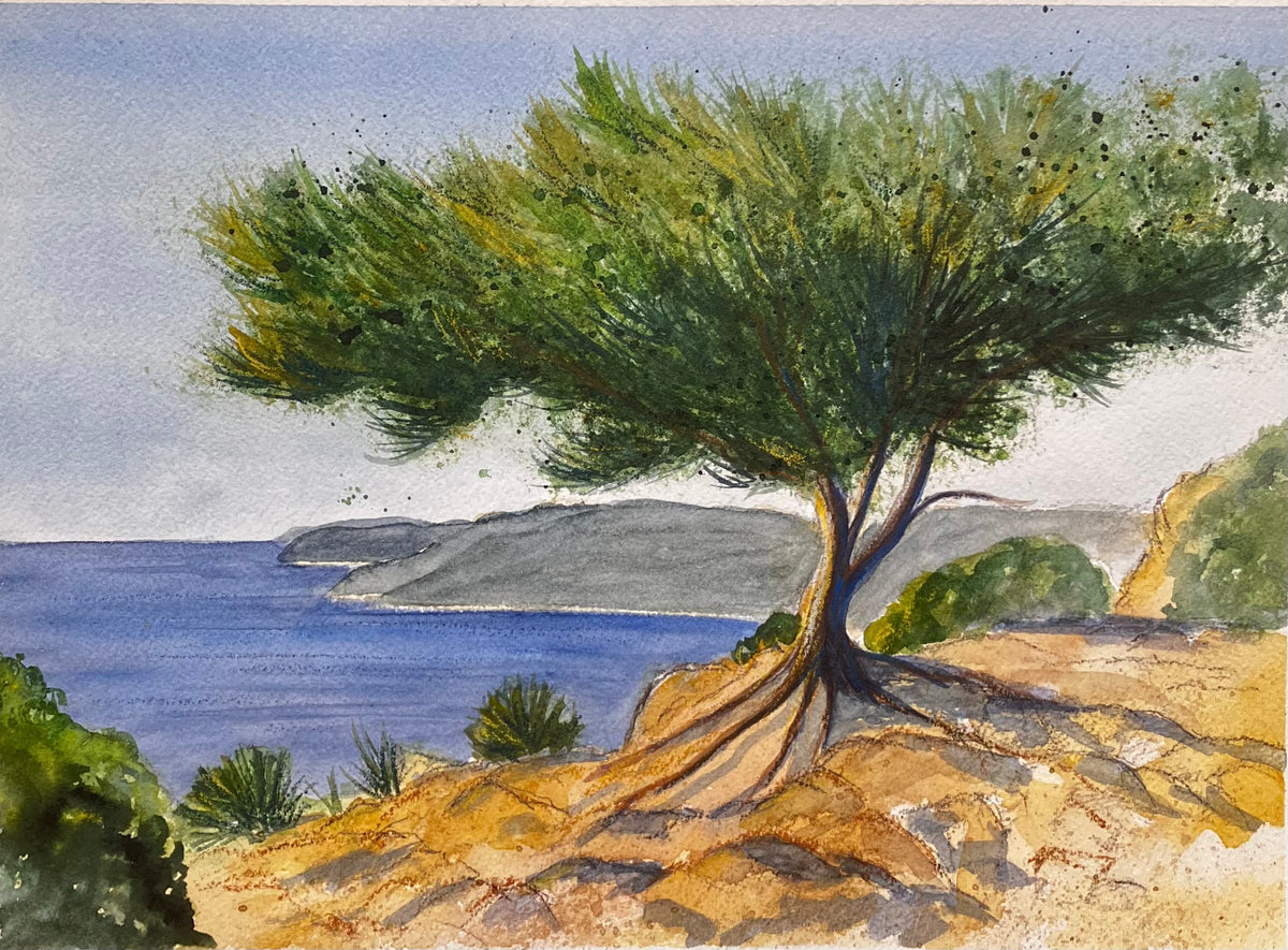 Aquarelle originale - le route des crêtes