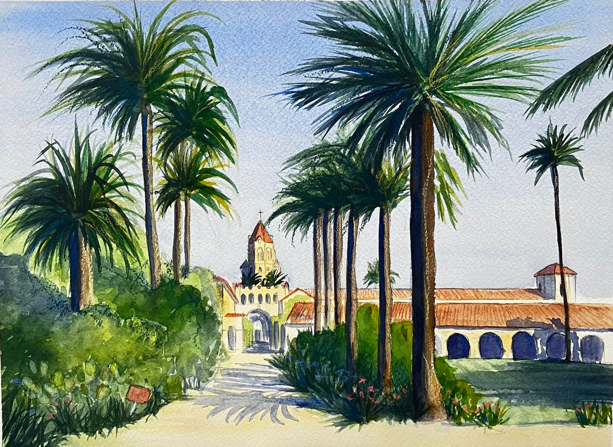 Aquarelle originale de Saint Honorat / Iles de Lérins