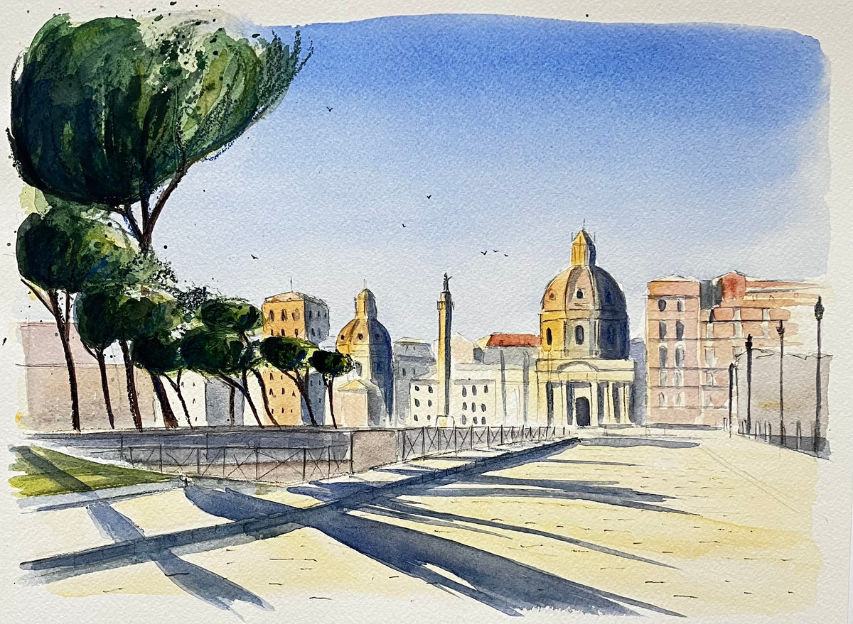 Aquarelle originale de Rome