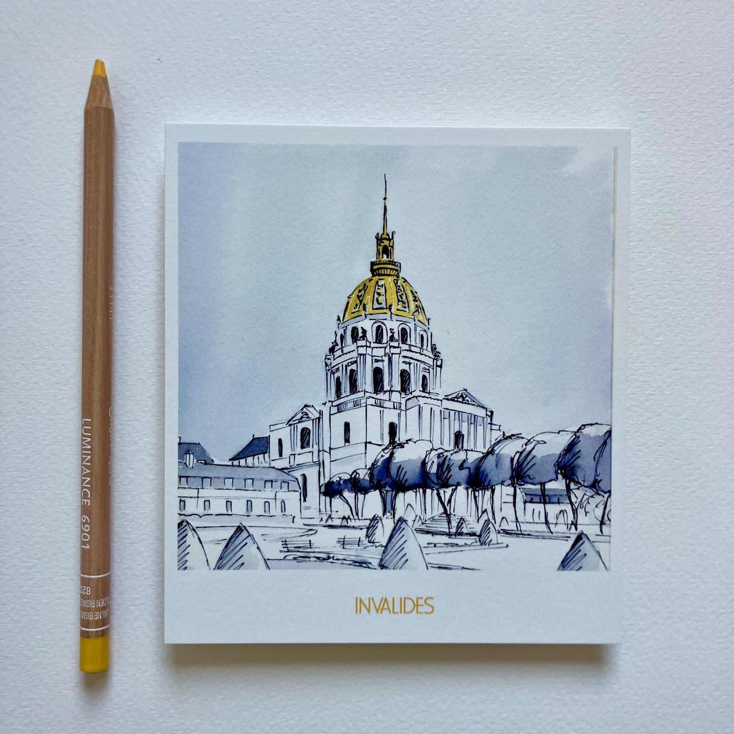 Carte Postale / Invalides à l'encre