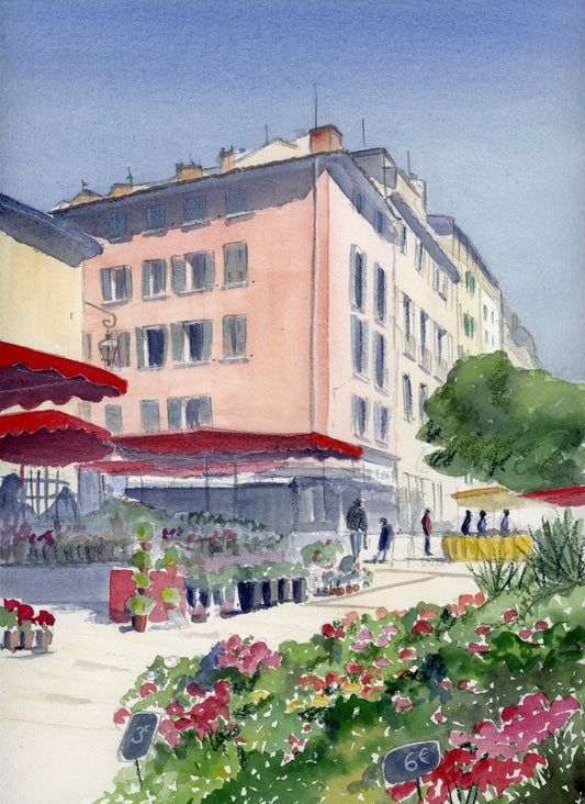 Aquarelle originale - Le cours Lafayette / TOULON